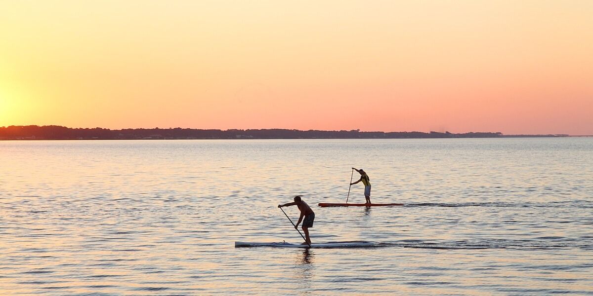 Paddleboarding at Sunset in the Choctawhatchee Bay